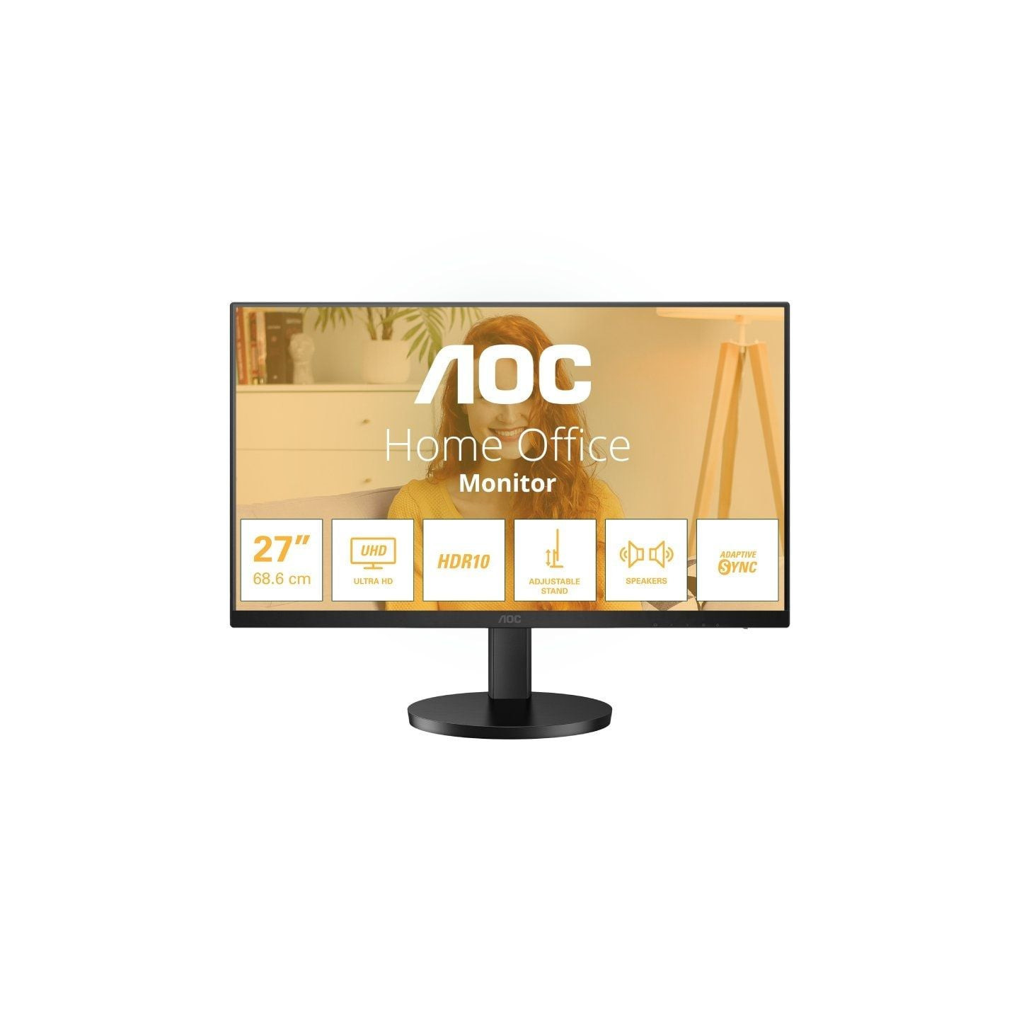 Monitor profesional aoc u27b3af 27'/ 4k/ multimedia/ regulable en altura/ negro