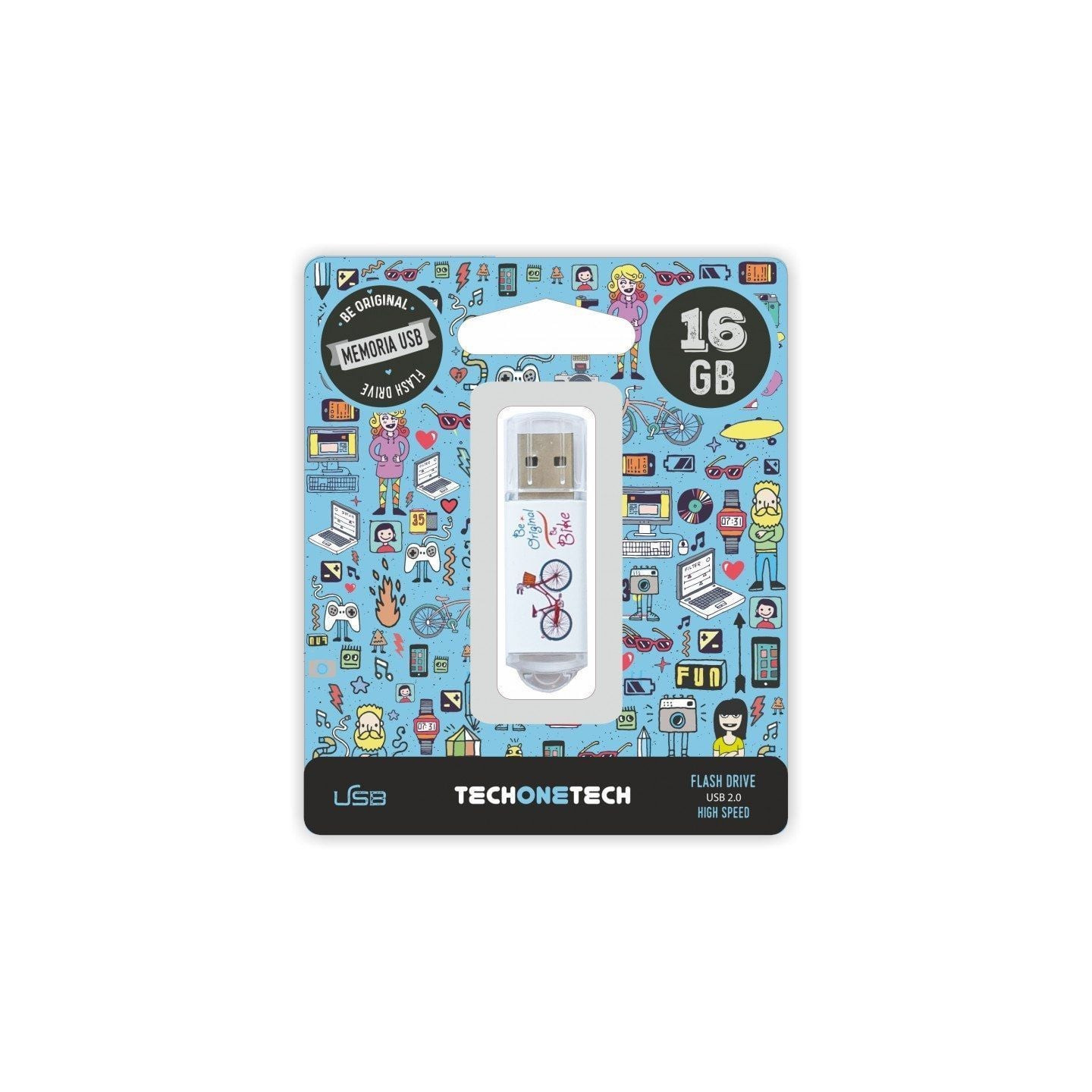 Pendrive 16gb tech one tech be bike usb 2.0