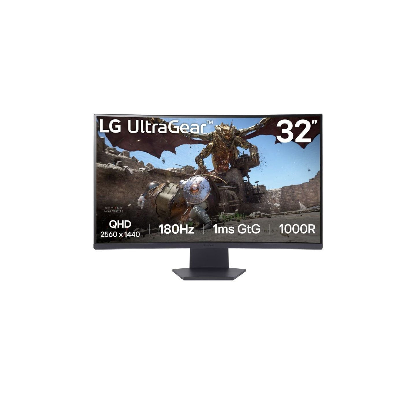 Monitor gaming curvo lg ultragear 32gs60qc-b 31.5'/ qhd/ 1ms/ 180hz/ va/ negro