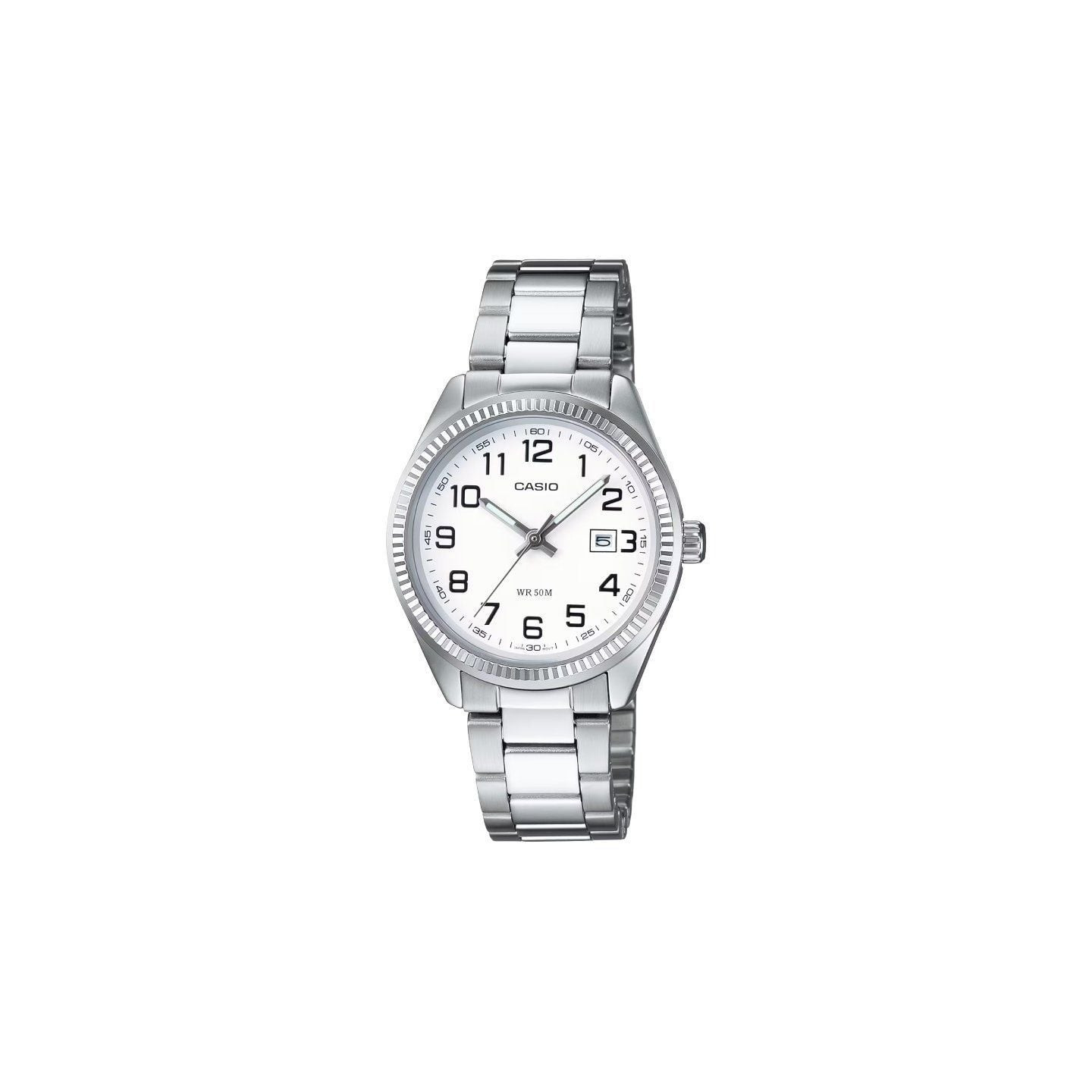 Reloj analógico casio collection women ltp-1302pd-7bveg/ 34mm/ plata y blanco