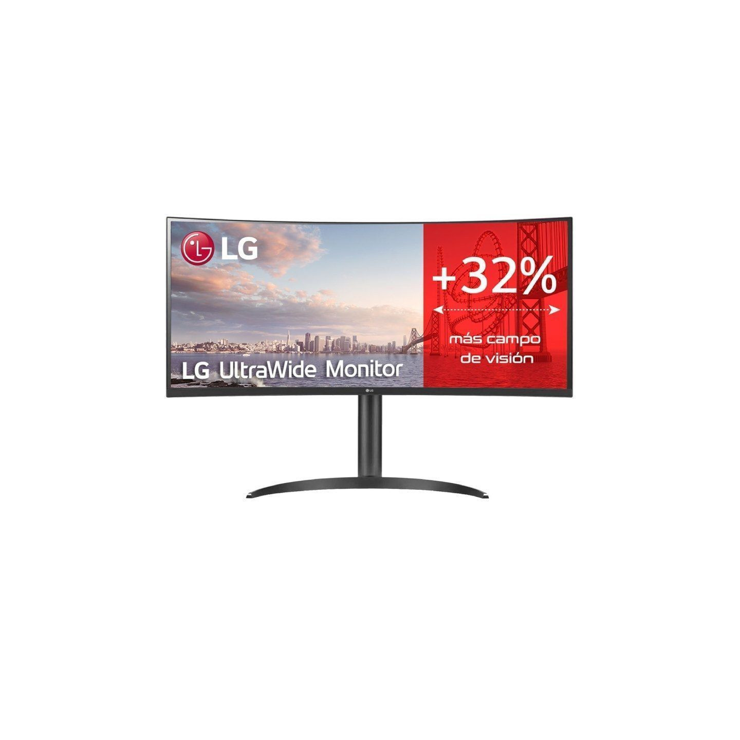 Monitor profesional ultrapanorámico curvo lg 34wq75c-b 34'/ wqhd/ multimedia/ regulable en altura/ negro