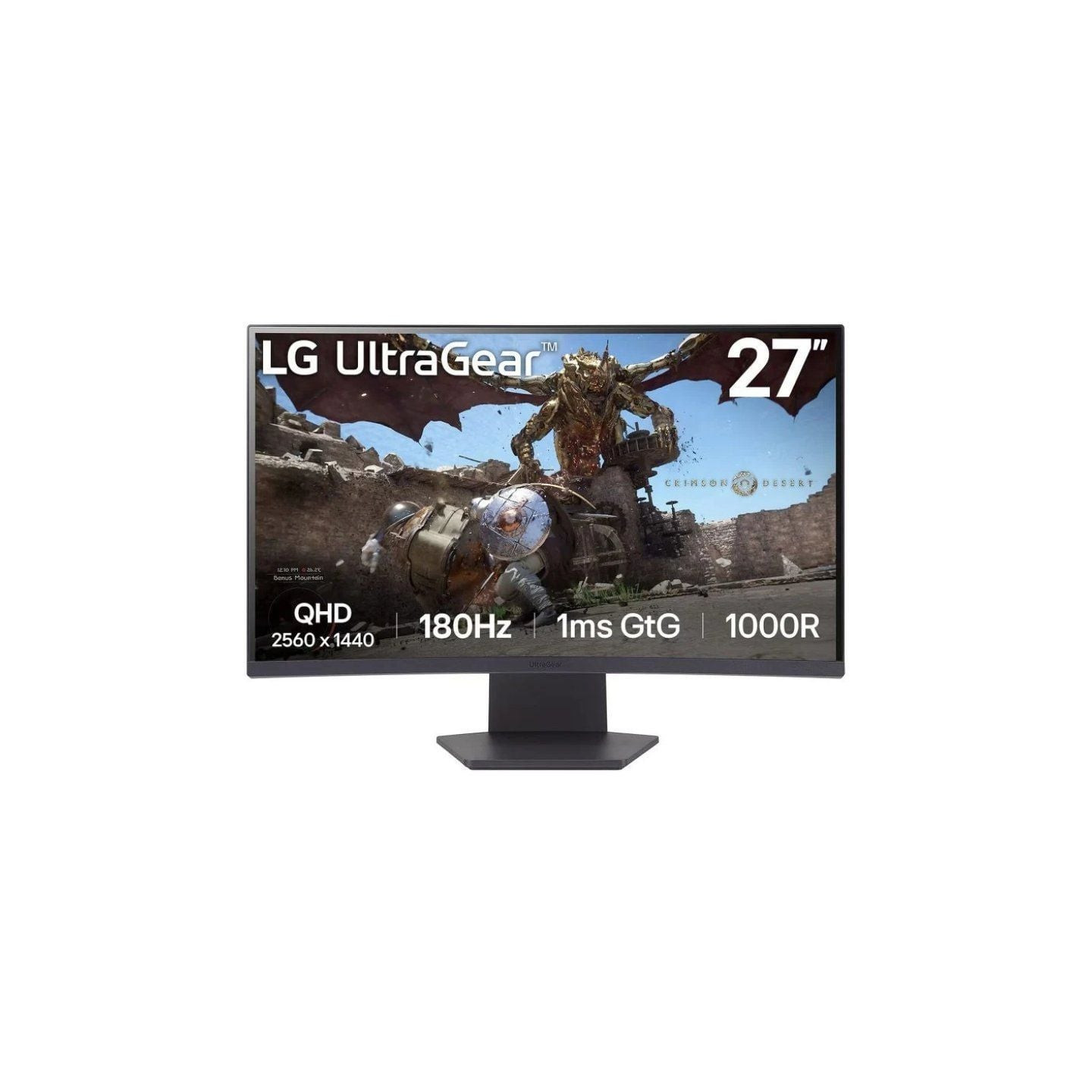 Monitor gaming curvo lg ultragear 27gs60qc-b 27'/ qhd/ 1ms/ 180hz/ va/ negro