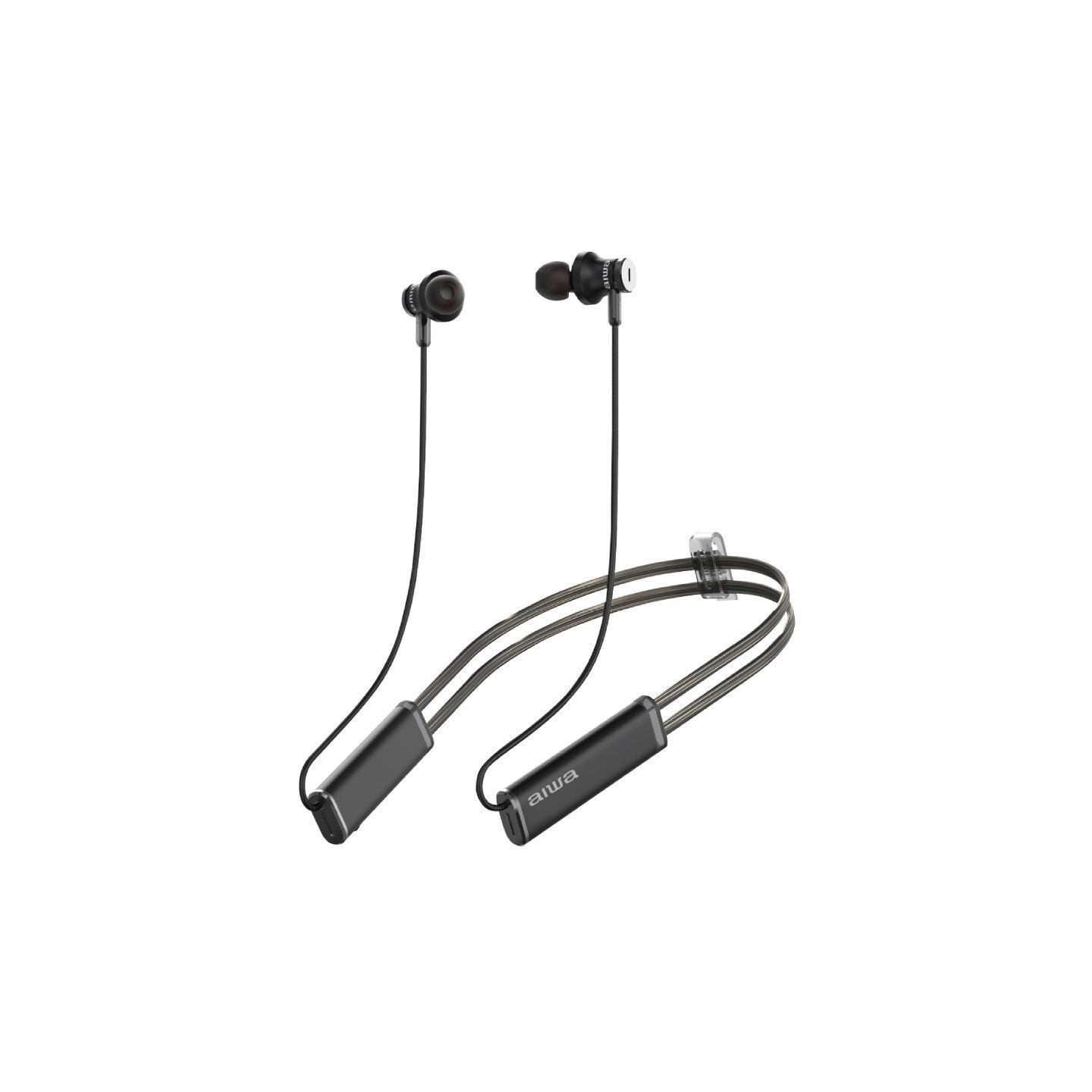 Auriculares inalámbricos deportivos aiwa estbtn-880/ con micrófono/ bluetooth/ negros