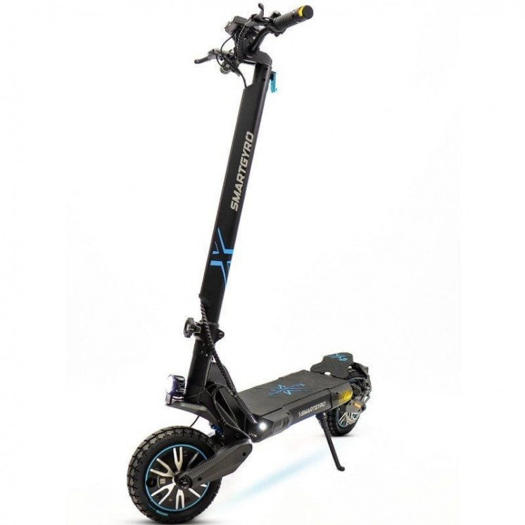 Patinete eléctrico smartgyro crossover dual max 2 lr certificado/ motor 1000w/ ruedas 10'/ 25km/h/ autonomía 70km/ negro