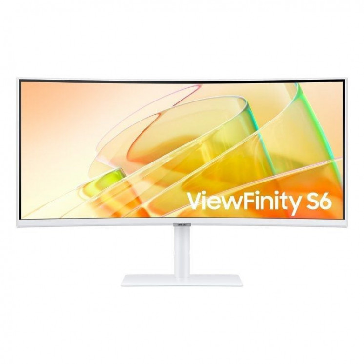 Monitor profesional ultraparonámico curvo samsung viewfinity s6 s34c650tau 34'/ uwqhd/ multimedia/ regulable en altura/ blanco