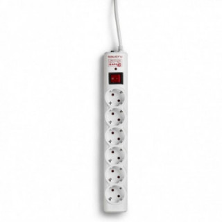 Regleta con interruptor salicru safe 6/ 6 tomas de corriente/ cable 1.5m/ blanca