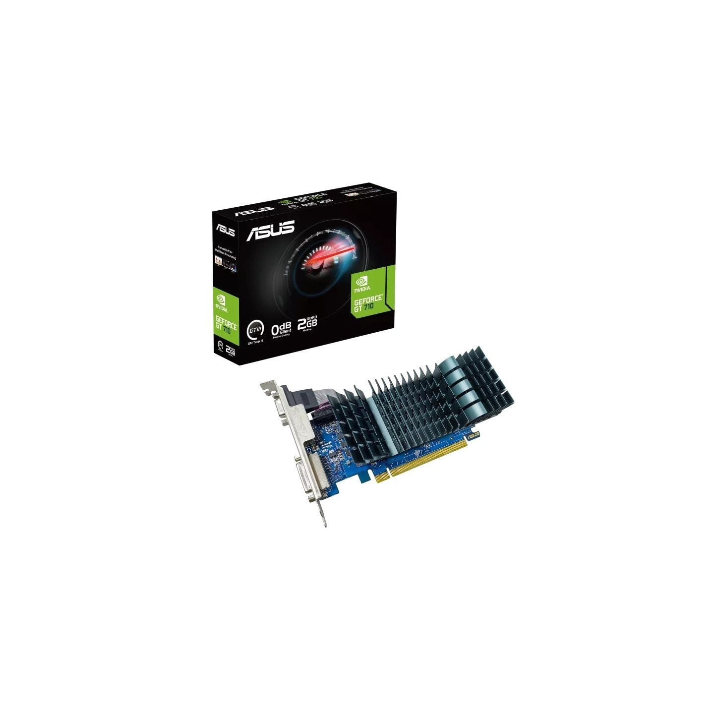 Tarjeta gráfica asus geforce gt 710 evo/ 2gb ddr3/ compatible con perfil bajo