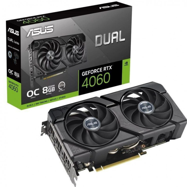 Tarjeta gráfica asus dual geforce rtx 4060 evo oc/ 8gb gddr6