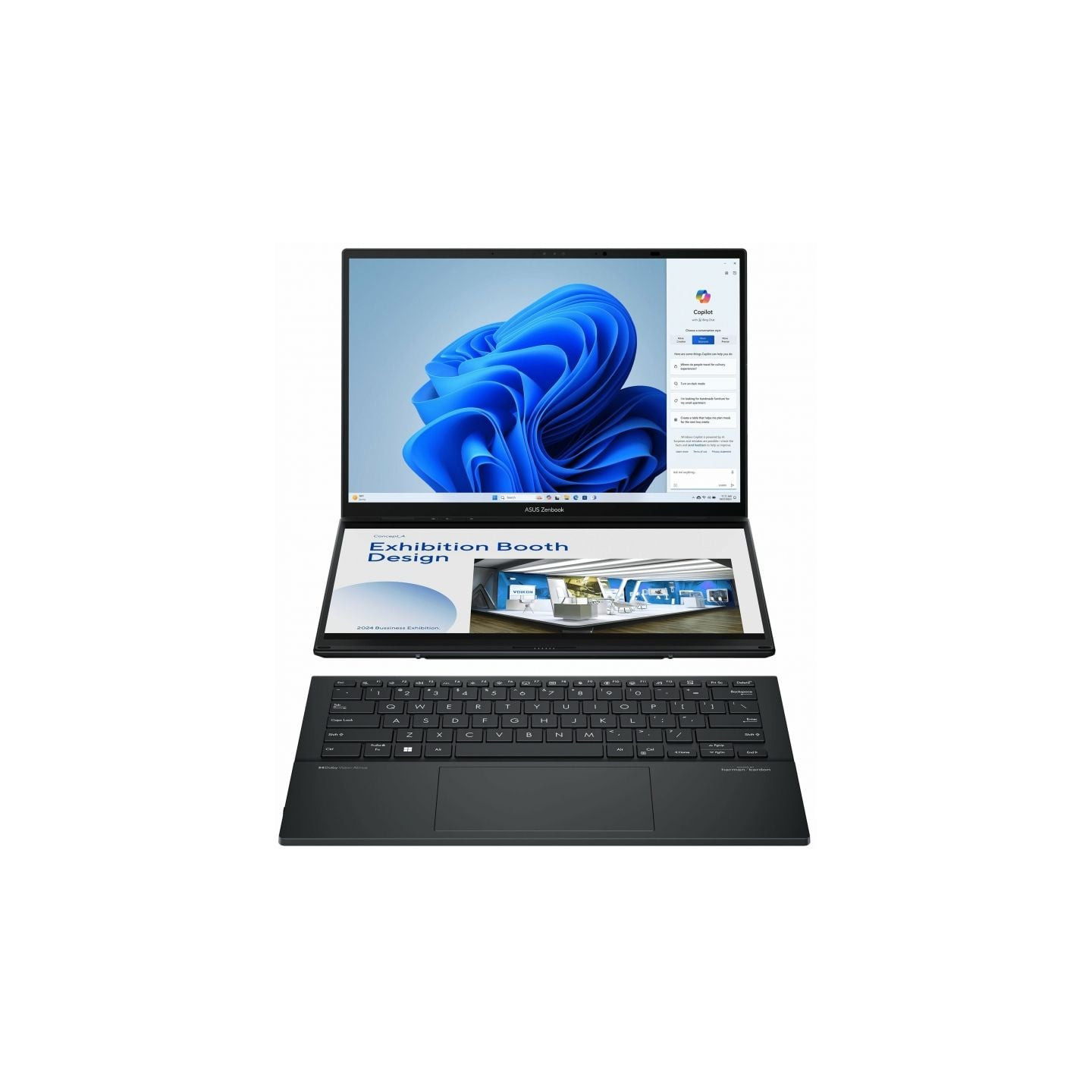 Portátil asus zenbook duo oled ux8406ma-pz255w intel core ultra 9-185h/ 32gb/ 1tb ssd/ 14'+14' táctil/ win11