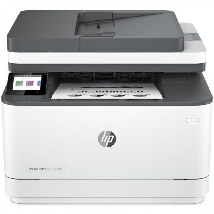 Multifunción láser monocromo hp laserjet pro 3102fdw wifi/ fax/ dúplex/ blanca