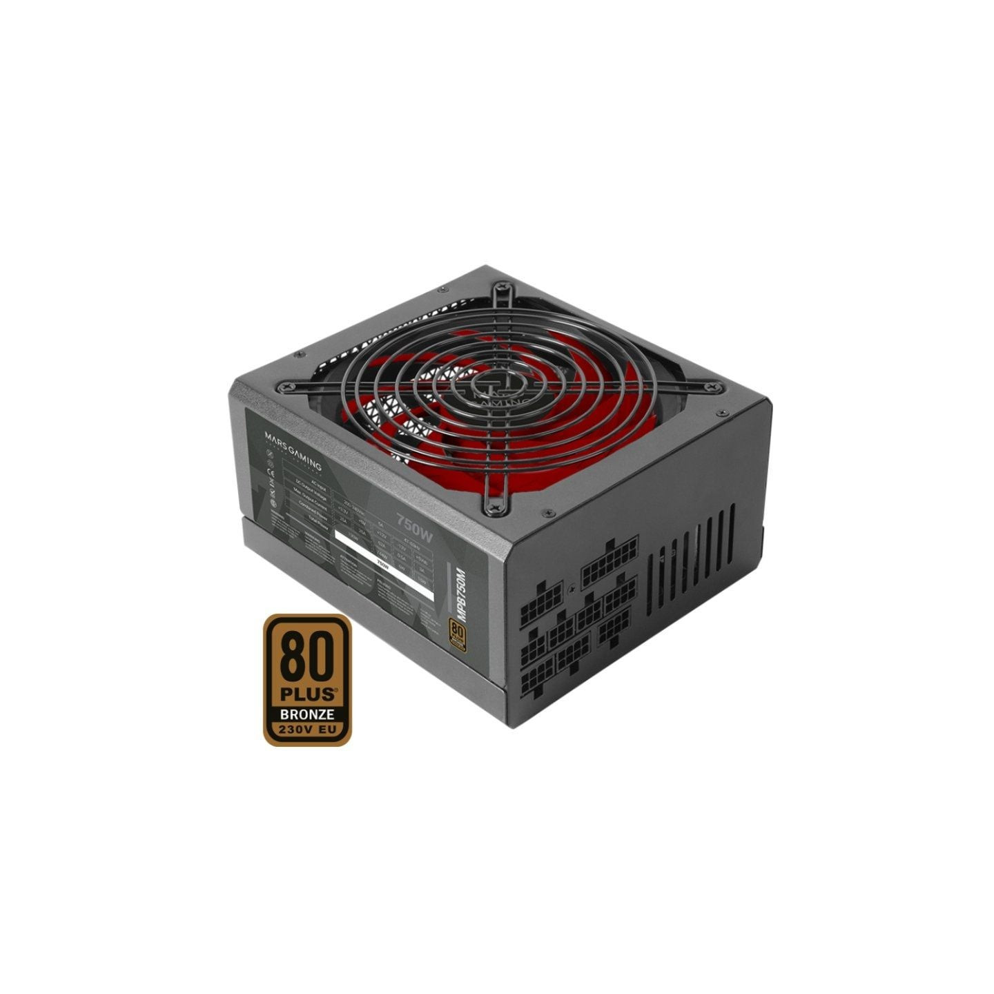 Fuente de alimentación mars gaming mpb750m/ 750w/ ventilador 14cm/ 80 plus bronze