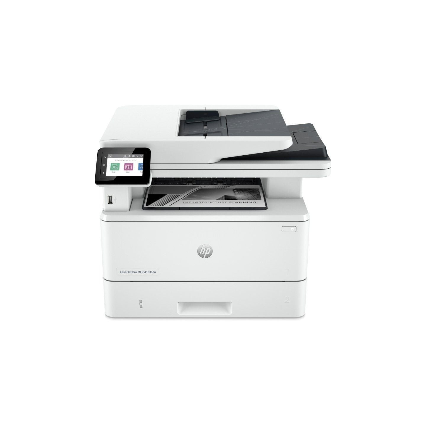 Multifunción láser monocromo hp laserjet pro 4102dw wifi/ dúplex/ adf/ blanca