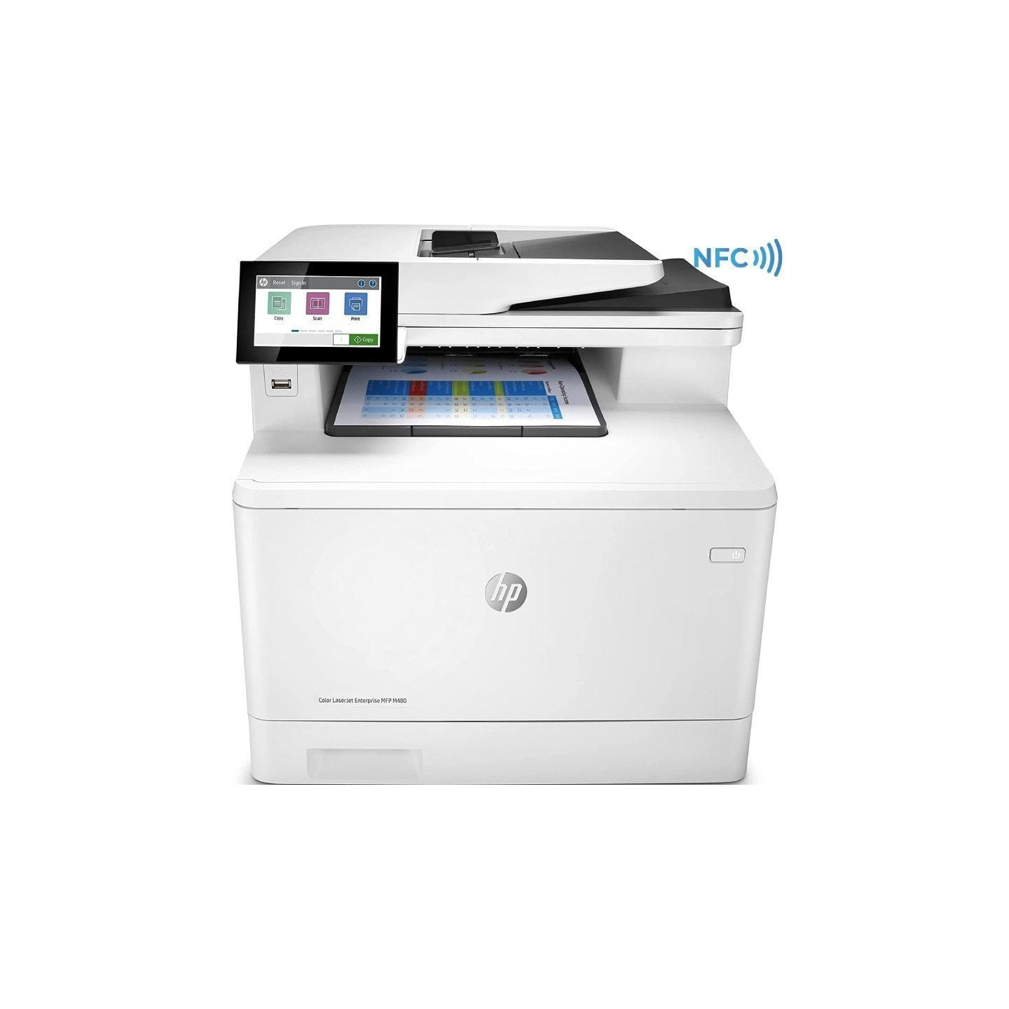 Multifunción láser color hp laserjet enterprise mfp m480f/ fax/ dúplex/ adf/ blanca