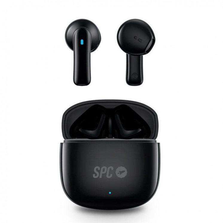 Auriculares bluetooth spc zion 2 play con estuche de carga/ autonomía 7h/ stick corto 30mm/ negros