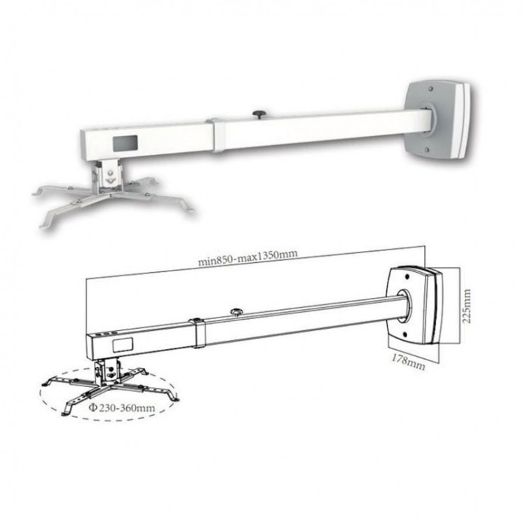 Soporte de pared para proyector approx appsv03p/ extensible/ hasta 10kg