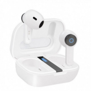 Auriculares bluetooth tooq bender tqbwh-0031w con estuche de carga/ autonomía 4h/ blancos