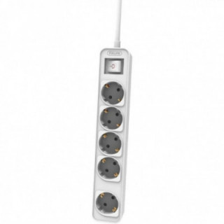 Regleta con interruptor philips chp2154w/10/ 5 tomas de corriente/ cable 1.5m/ blanco