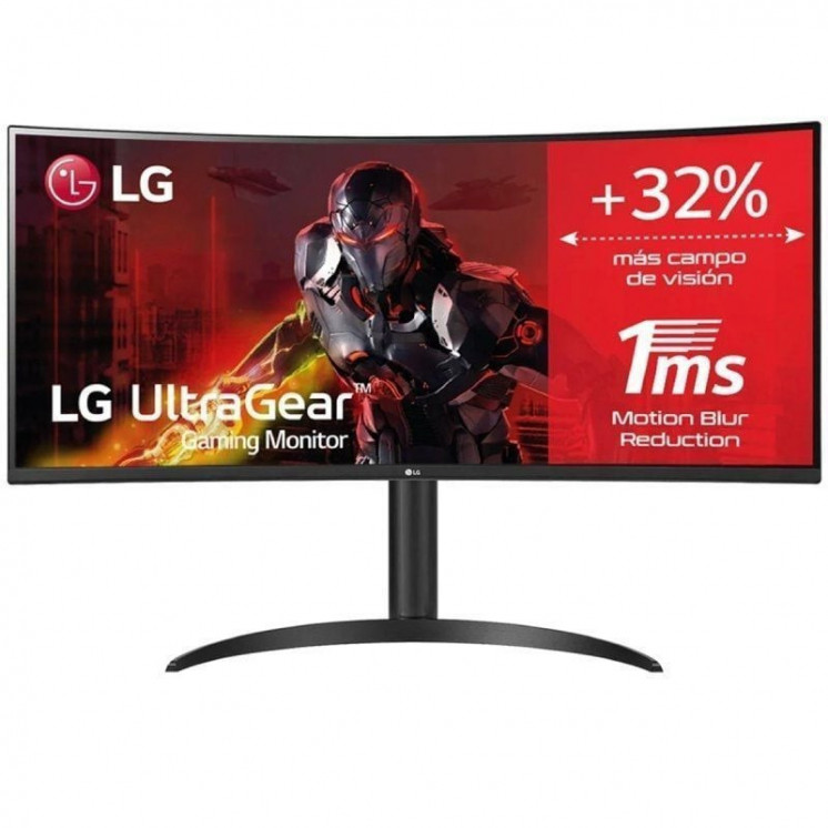 Monitor gaming ultrapanorámico curvo lg ultragear 34wp65cp-b 34'/ wqhd/ 1ms/ 160hz/ va/ multimedia/ negro