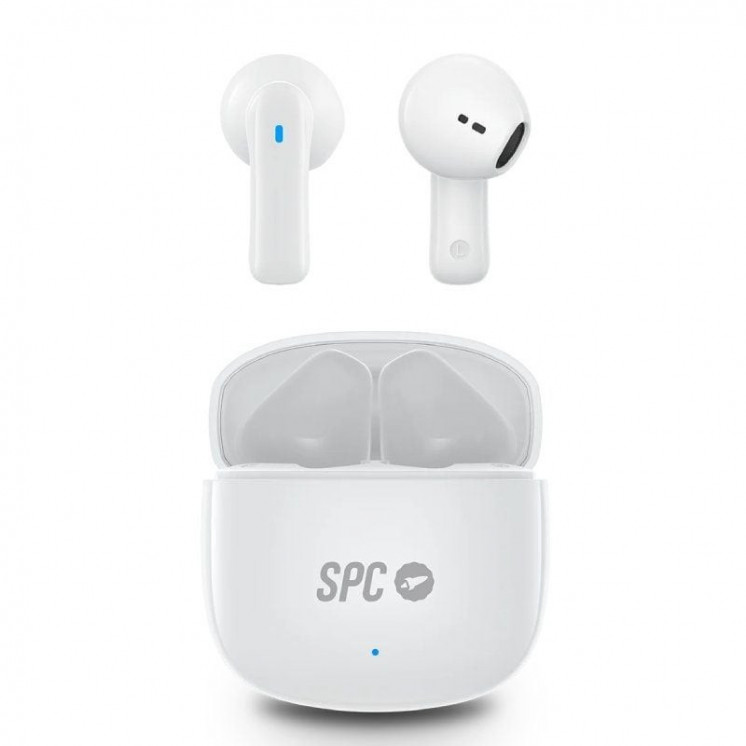 Auriculares bluetooth spc zion 2 play con estuche de carga/ autonomía 7h/ blancos