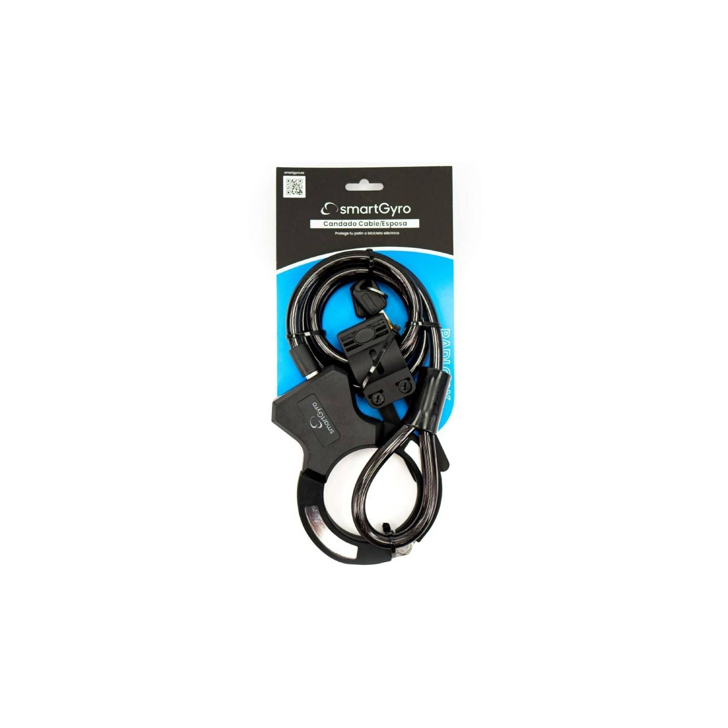 Candado cable/ esposa smartgyro sg27-531 para patinetes y bicicletas/ 16x12x2cm/ cable 120cm