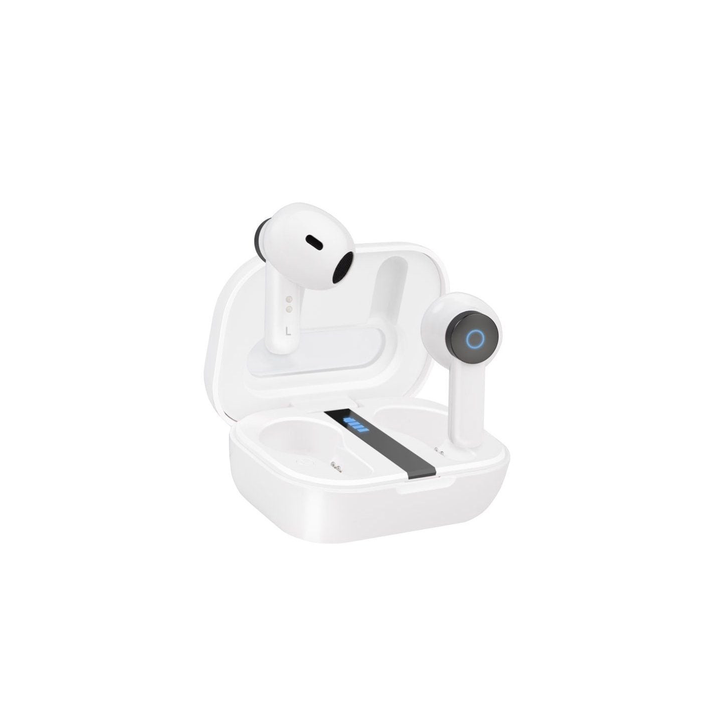 Auriculares bluetooth tooq bender tqbwh-0031w con estuche de carga/ autonomía 4h/ blancos