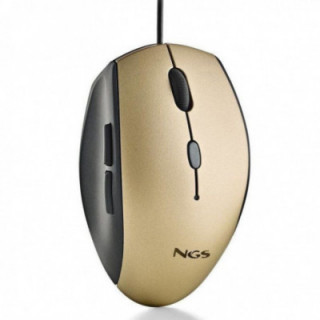 Ratón ergonómico ngs moth gold/ hasta 1600 dpi/ dorado