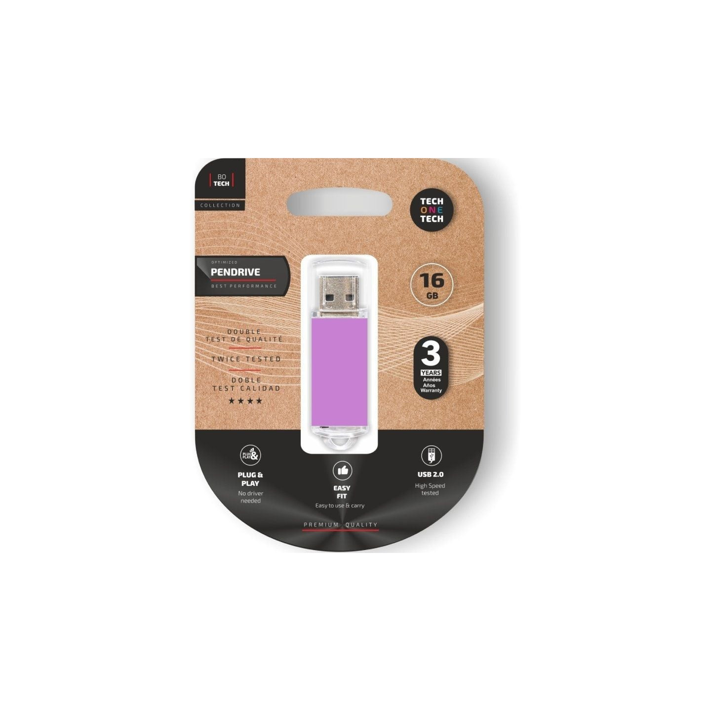 Pendrive 16gb tech one tech basic usb 2.0/ purpura claro