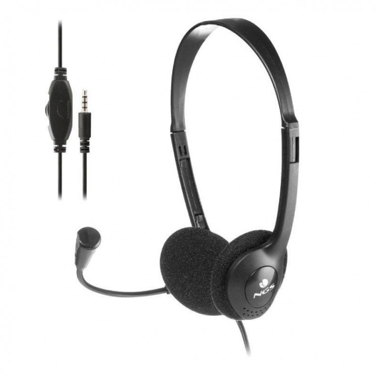 Auriculares ngs ms103 max/ con micrófono/ jack 3.5/ negros