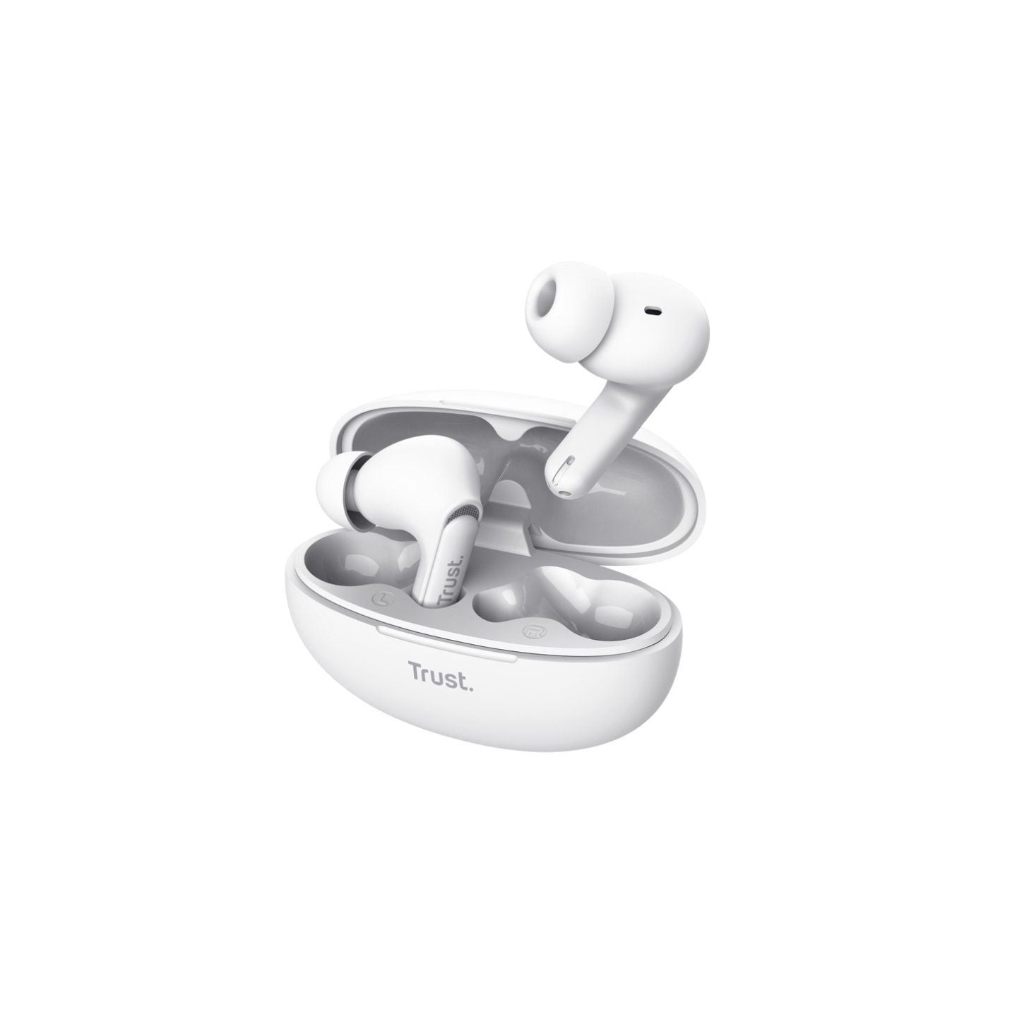 Auriculares bluetooth trust yavi enc con estuche de carga/ blancos