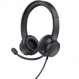 Auriculares trust hs-201 usb/ con micrófono/ usb/ negros