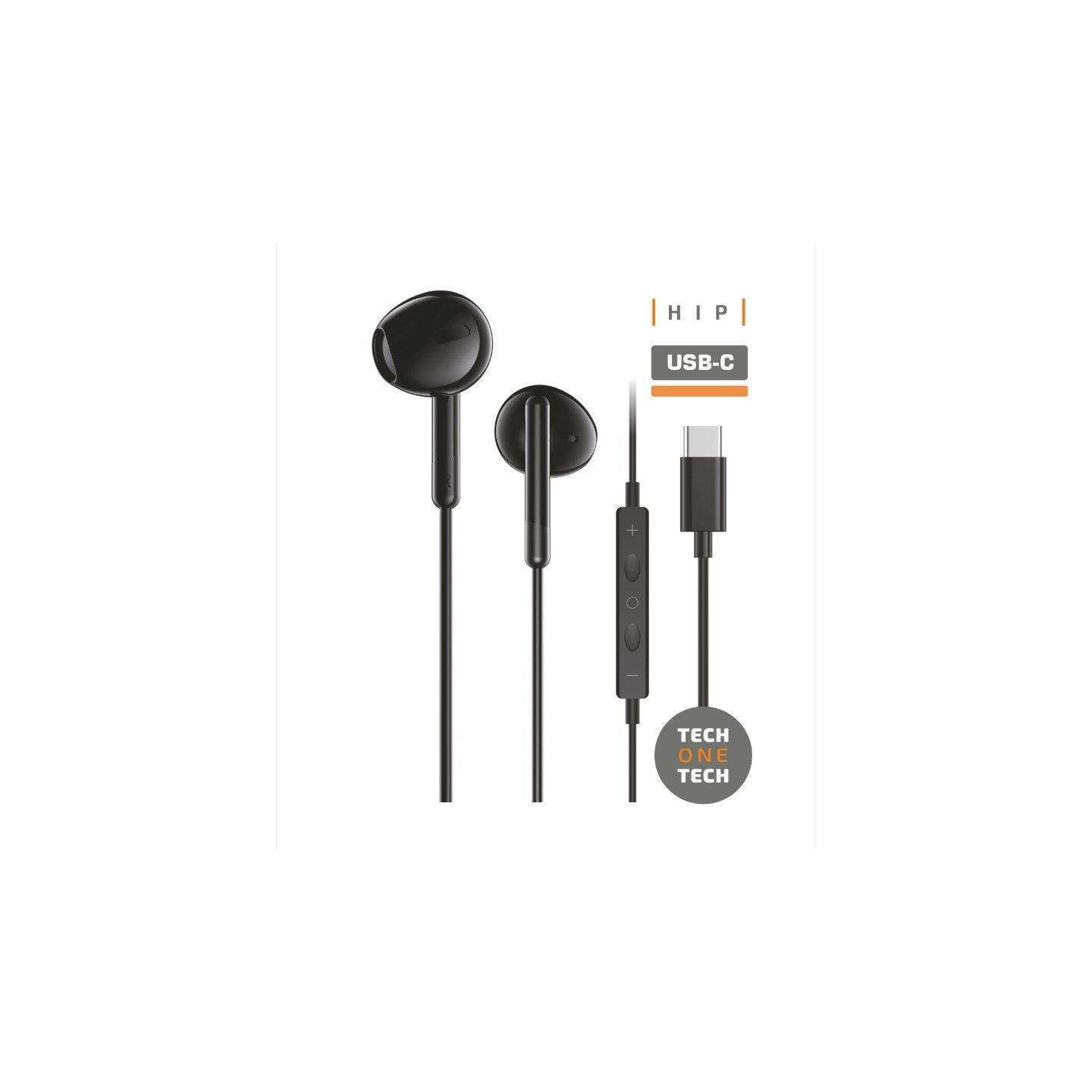 Auriculares intrauditivos tech one tech eartech tec1302/ con micrófono/ usb tipo-c/ negros