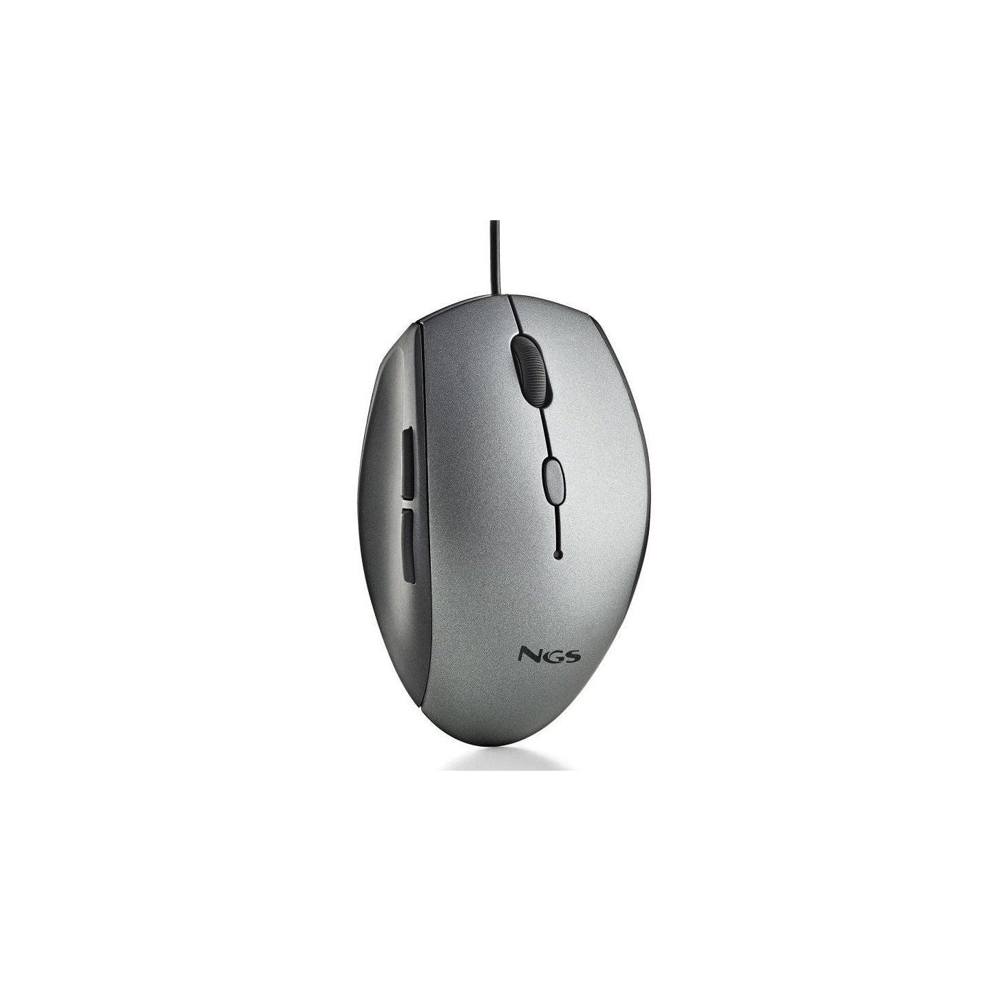 Ratón ergonómico ngs moth gray/ hasta 1600 dpi/ gris