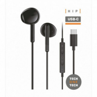 Auriculares intrauditivos tech one tech eartech tec1302/ con micrófono/ usb tipo-c/ negros