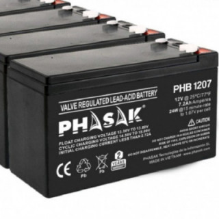 Batería phasak phb 1207 compatible con sai/ups phasak según especificaciones