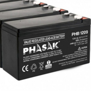 Batería phasak phb 1209 compatible con sai/ups phasak según especificaciones