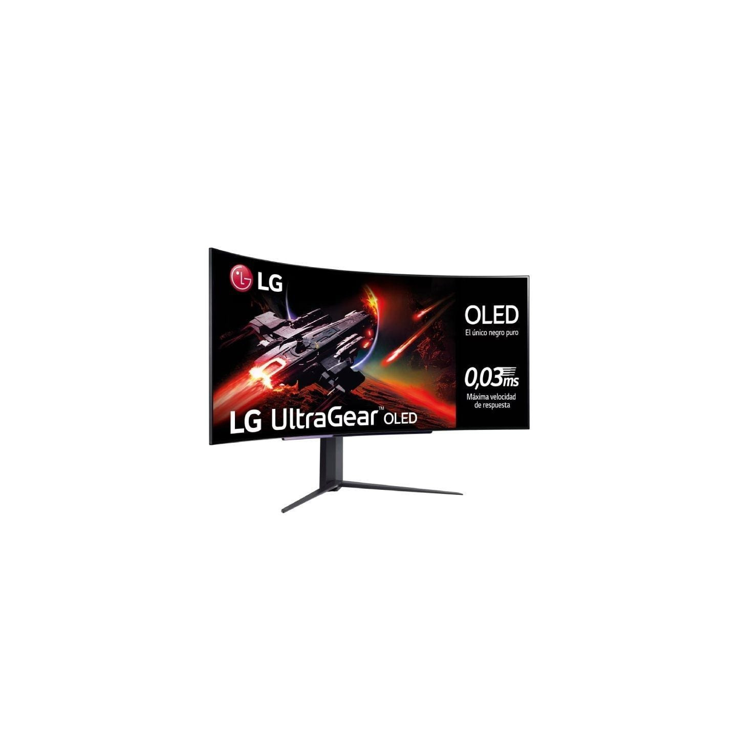 Monitor gaming ultrapanorámico curvo lg ultragear 45gr95qe-b 44.5'/ wqhd/ 0.03ms/ 240hz/ oled/ regulable en altura/ negro