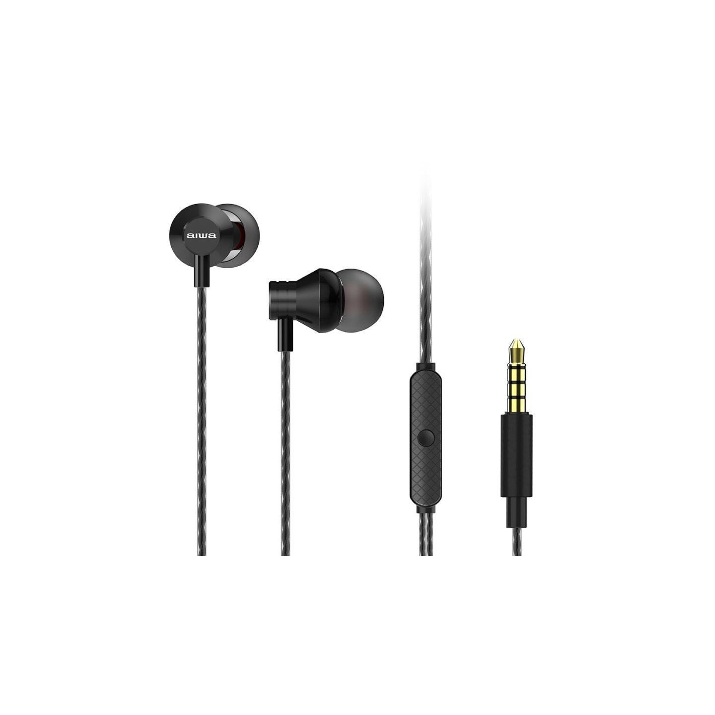 Auriculares intrauditivos aiwa estm-50bk/ con micrófono/ jack 3.5/ negro