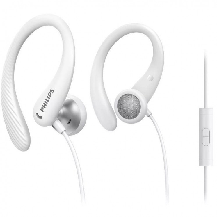 Auriculares deportivos philips taa1105wt/ con micrófono/ jack 3.5/ blancos