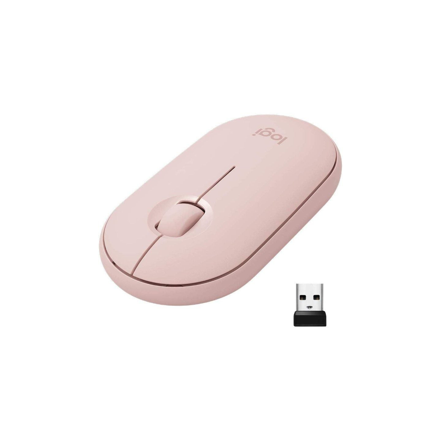 Ratón inalámbrico por bluetooth/ 2.4ghz logitech pebble m350/ hasta 1000 dpi/ rosa