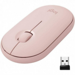 Ratón inalámbrico por bluetooth/ 2.4ghz logitech pebble m350/ hasta 1000 dpi/ rosa