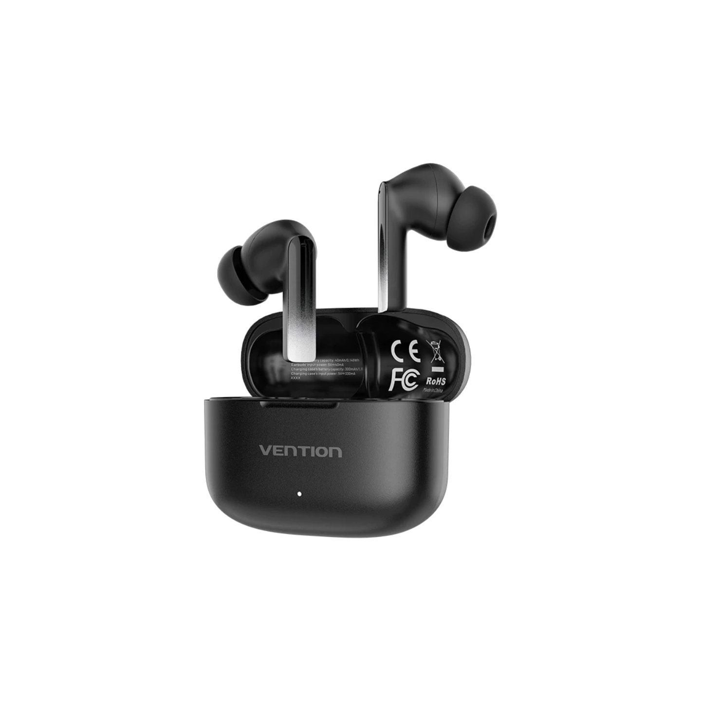 Auriculares bluetooth vention elf e04 nbib0 con estuche de carga/ autonomía 6h/ negros