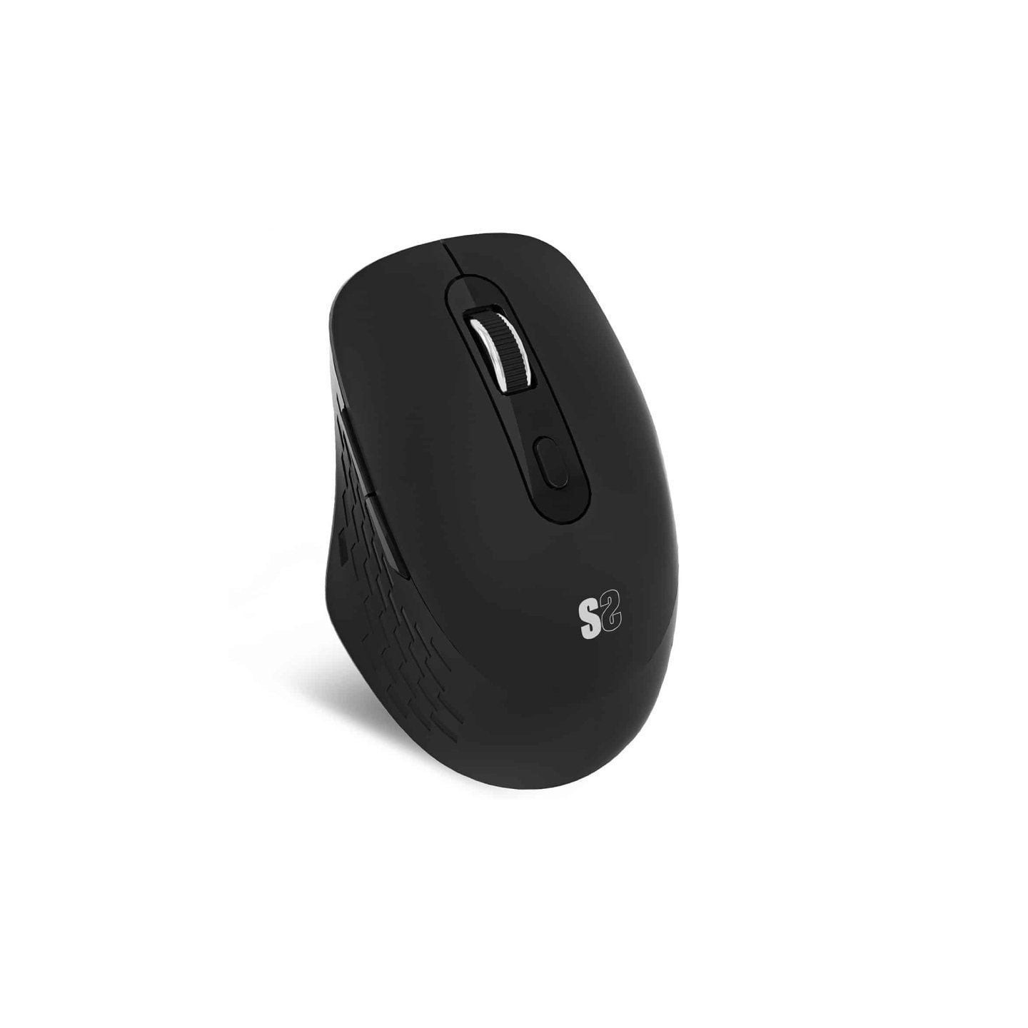 Ratón ergonómico inalámbrico por bluetooth/ 2.4ghz subblim curve ergo dual battery/ batería recargable/ hasta 1600 dpi/ negro