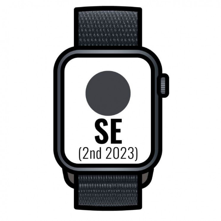 Apple watch se 2 gen 2023/ gps/ 44mm/ caja de aluminio medianoche/ correa deportiva loop medianoche