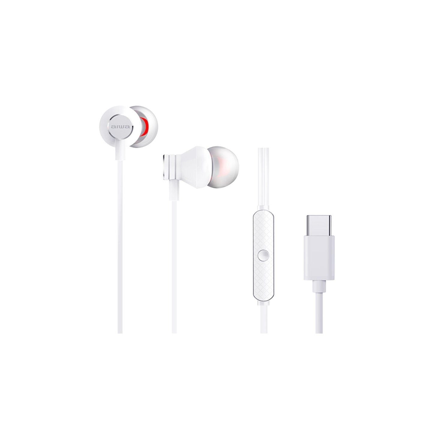 Auriculares intrauditivos aiwa estm-50usb-c/wt/ con micrófono/ usb tipo-c/ blanco