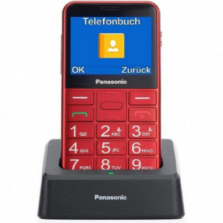 Teléfono móvil panasonic kx-tu155exrn para personas mayores/ rojo