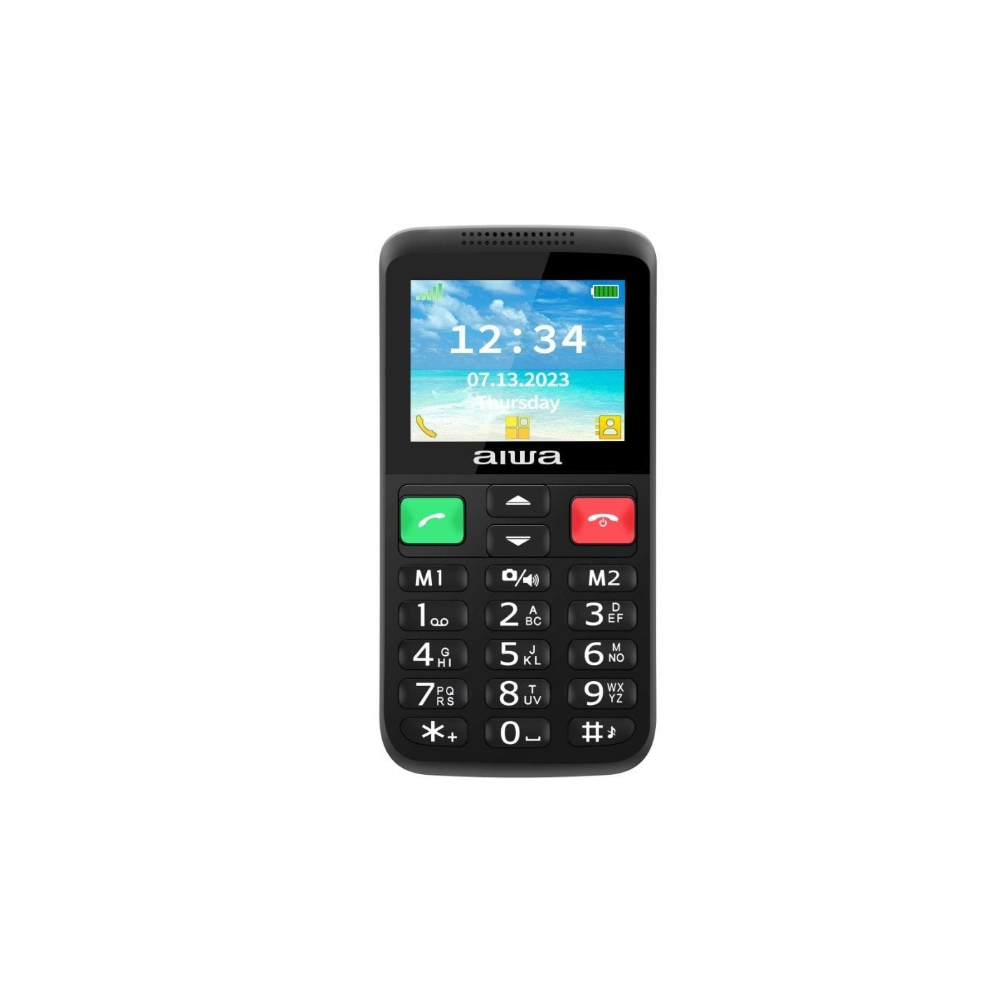 Teléfono móvil aiwa fph-s200-2g para personas mayores/ negro