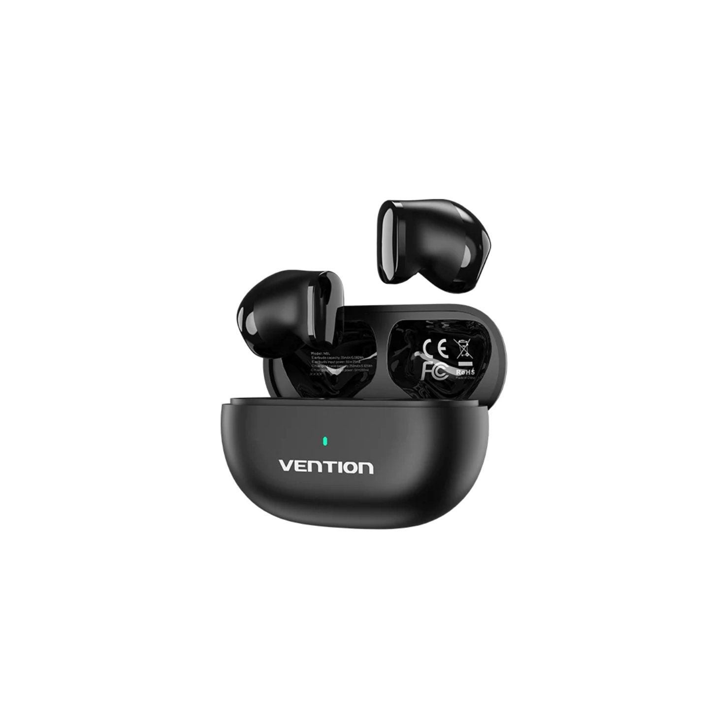 Auriculares bluetooth vention tiny t12 nblb0 con estuche de carga/ autonomía 6h/ negros