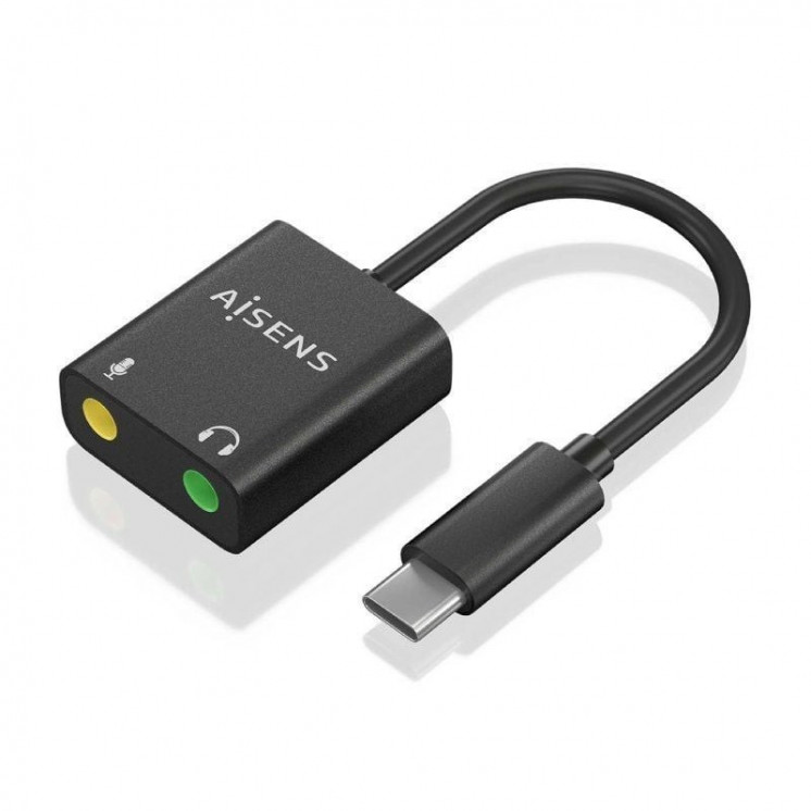 Tarjeta de sonido aisens a109-0767/ usb-c macho - 2xjack 3.5 hembra