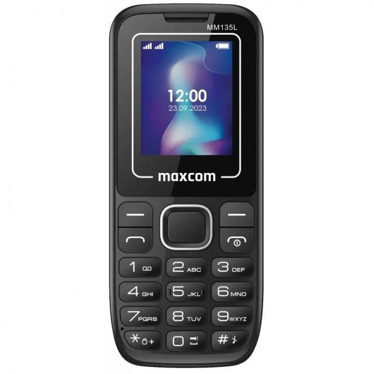 Teléfono móvil maxcom classic mm135l para personas mayores/ negro