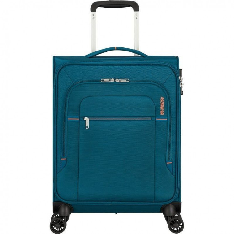 Maleta de cabina american tourister crosstrack spinner 55cm/ 55x40x20cm/ 4 ruedas/ marino y naranja